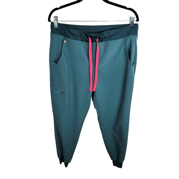 Figs High Waisted Zamora Jogger Scrub Pants Women's Medium Petite Hydrogreen - Picture 2 of 11